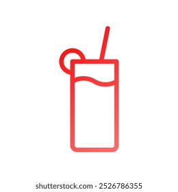Drink icon gradient red summer beach symbol illustration vector element symbol perfect.