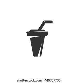 Drink icon isolated on a white background. Logo silhouette design template. Simple symbol concept in flat style. Abstract sign, pictogram for web, mobile and infographics - stock vector