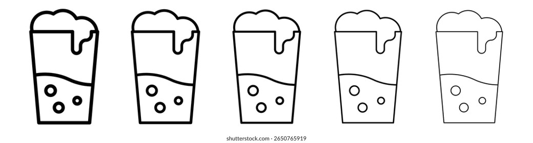 drink icon isolated vector on white background set