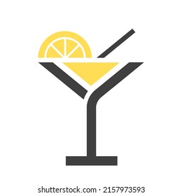 drink icon with lemon slice vector illustration sign logo
