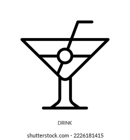 drink icon. Line Art Style Design Isolated On White Background