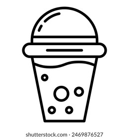 drink icon, line icon of summer, beach gear