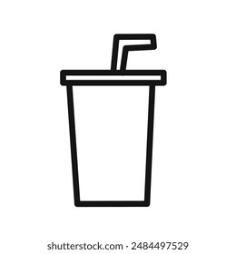 drink icon linear vector graphics sign