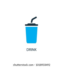 Drink icon. Logo element illustration. Drink symbol design from 2 colored collection. Simple Drink concept. Can be used in web and mobile.