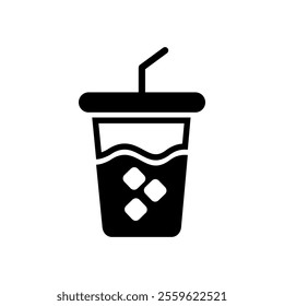 Drink icon logo. Fast food flat icon vector on black color