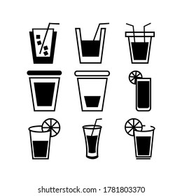Icono de bebida o logotipo símbolo de signo aislado ilustración vectorial - Colección de iconos vectoriales de estilo negro de alta calidad
