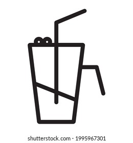 Trinksymbol oder Logo, Vektorgrafik von isoliertem Zeichensymbol, Vektorgrafik mit hochwertiger schwarzer Umrisslinie.