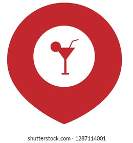 drink icon and map pin. logo concept. Designed for your web site design, logo, app, UI
