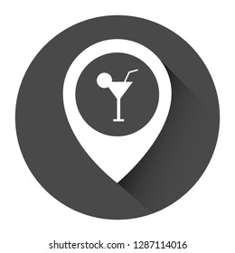 drink icon and map pin. logo concept. Designed for your web site design, logo, app, UI