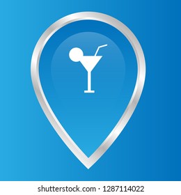 drink icon and map pin. logo concept. Designed for your web site design, logo, app, UI