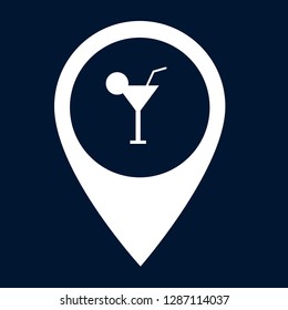 drink icon and map pin. logo concept. Designed for your web site design, logo, app, UI