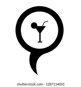 drink icon and map pin. logo concept. Designed for your web site design, logo, app, UI