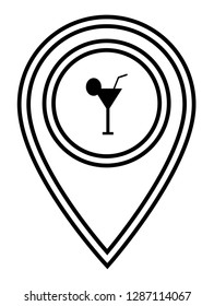drink icon and map pin. logo concept. Designed for your web site design, logo, app, UI