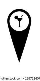 drink icon and map pin. logo concept. Designed for your web site design, logo, app, UI