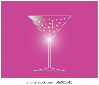 Drink icon on pink design vector background.