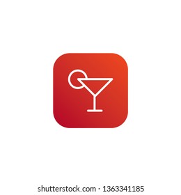 Drink icon with Orange and Red background 
