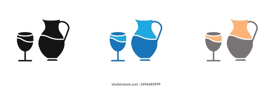 drink icon outline collection or set in black and white
