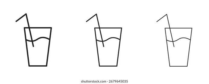 Getränk-Symbol, Umrisszeichen, lineare Symbole