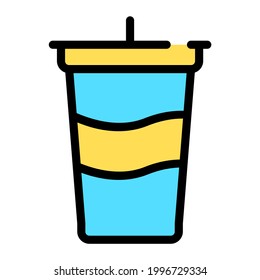Icono de bebida con estilo de contorno y base perfecta de píxeles. Adecuado para el diseño de sitios web, logotipo, aplicación e interfaz de usuario. En función del tamaño del icono en general, se puede reducir.