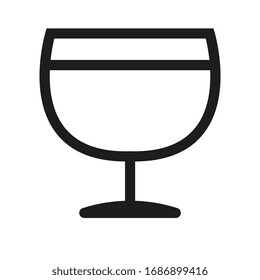 Drink icon outline vector, Wine glass icon 
