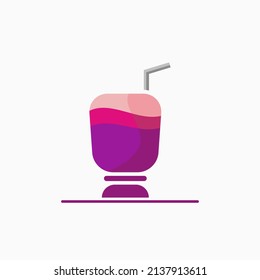 drink icon. pink, purple and white. suitable for icons, logos, symbols and signs