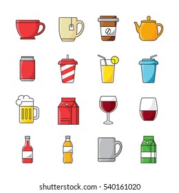Drink icon set