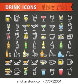 Drink icon set