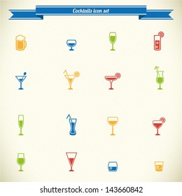 Drink icon set in color