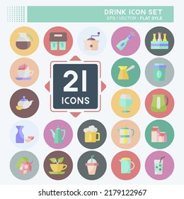 Drink Icon Set. suitable for Food symbol. flat style. simple design editable. design template vector. simple symbol illustration