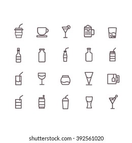 drink icon set vector.