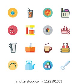 drink icon set. vector set about cube, milk, cubes and tap icons set.