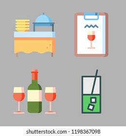 drink icon set. vector set about wine, restaurant, catering and juice icons set.