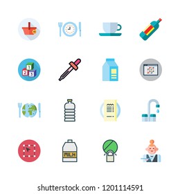 drink icon set. vector set about wine bottle, cubes, droppers and cube icons set.