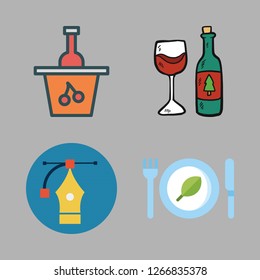 drink icon set. vector set about vector, restaurant, wine glass and wine icons set.
