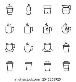 Conjunto de iconos de bebida Ilustración vectorial