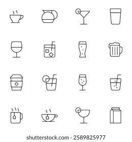 drink icon set vector illustration