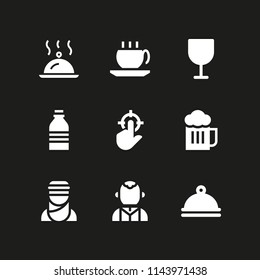 drink icon set with wine, tuareg and coffee cup vector icons for web and graphic design