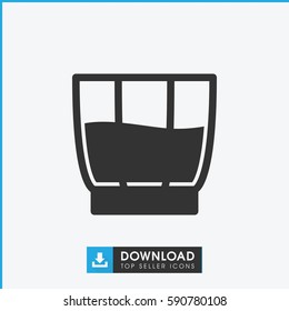 drink icon. Simple filled drink vector icon. On white background.