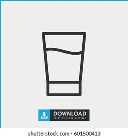 drink icon. simple outline drink vector icon. on white background.