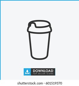 drink icon. simple outline drink vector icon. on white background.