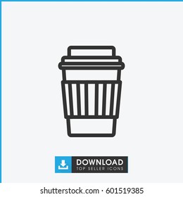 drink icon. simple outline drink vector icon. on white background.