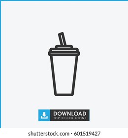 drink icon. simple outline drink vector icon. on white background.