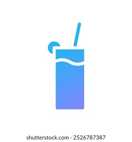 Drink Icon solid gradient blue summer beach symbol illustration vector element symbol perfect.