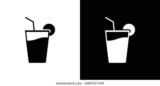Símbolo de ícone de bebida. Símbolo simples plano em plano de fundo em branco.