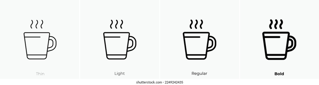 drink icon. Thin, Light Regular And Bold style design isolated on white background