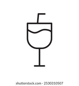 Drink icon Thin line art isolated