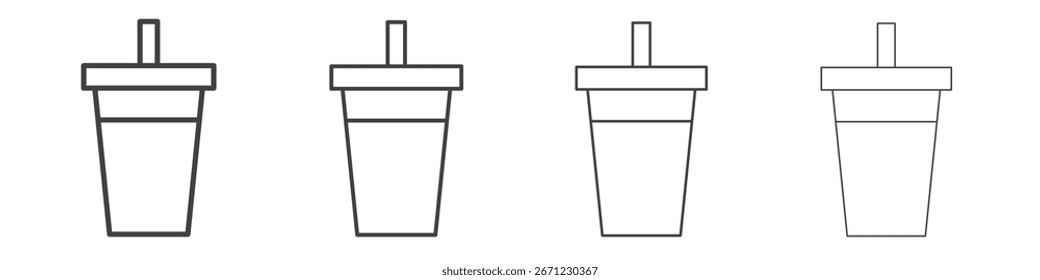 Drink icon. Thin line icon for website design and development, app development.