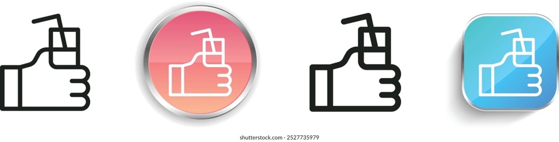 drink icon. Thin Linear, Regular and Button Style Design Isolated On White Background