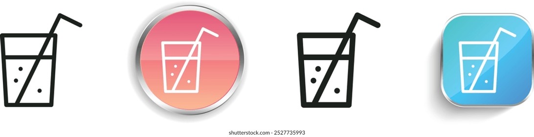 drink icon. Thin Linear, Regular and Button Style Design Isolated On White Background