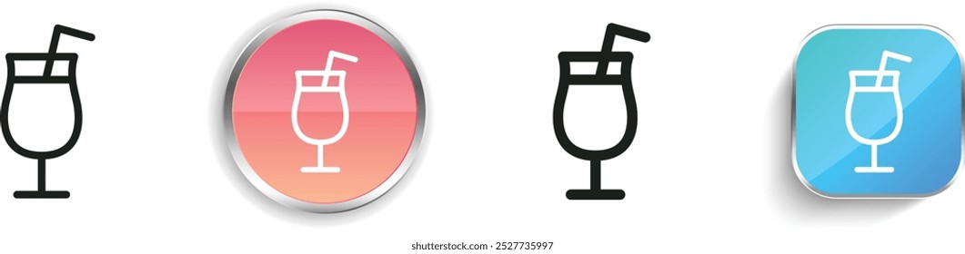 drink icon. Thin Linear, Regular and Button Style Design Isolated On White Background